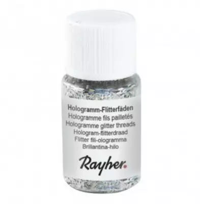 Hologramme fils paillet�s, 0,3x1,65 mm argent brillant