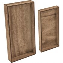 Idea-Ology Wooden Vignette Trays 2/Pkg Brown 4.75\ X9\ X1.25\  & 6\ X12\ X1.25\ 