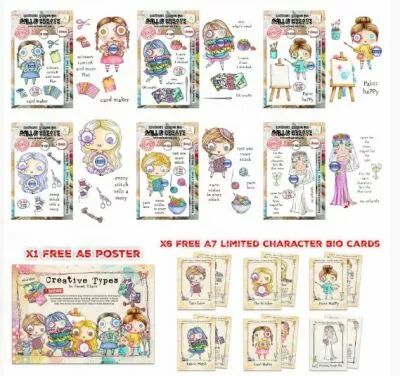 Janet Klein Creative Types Stamp Bundle + A5 Free Poster & Bio Cards
