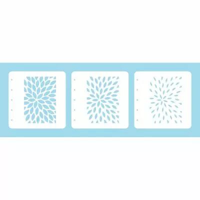 Layered Combi Stencil Set sunburst 3pcs,
