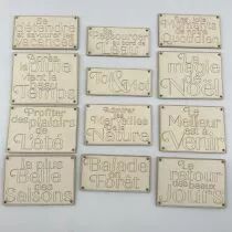 LOT 12 ETIQUETTES MOTS CARTON BOIS POUR PROJECT LIFE