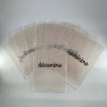 LOT DE 12 CALQUES IMPRIM&Eacute;S MOIS PROJECT LIFE \ FEE TA VIE\ 