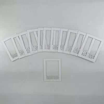 LOT DE 12 CARTES PROJECT LIFE CADRES MOTS DE L\'ANN�E - BLANC