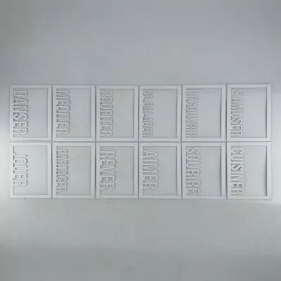 LOT DE 12 CARTES PROJECT LIFE CADRES MOTS DU QUOTIDIEN - BLANC