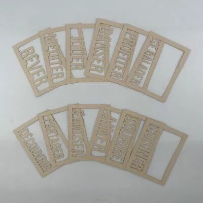 LOT DE 12 CARTES PROJECT LIFE CADRES MOTS DU QUOTIDIEN - KRAFT CLAIR