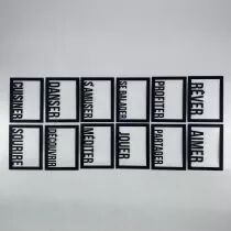 LOT DE 12 CARTES PROJECT LIFE CADRES MOTS DU QUOTIDIEN - NOIR