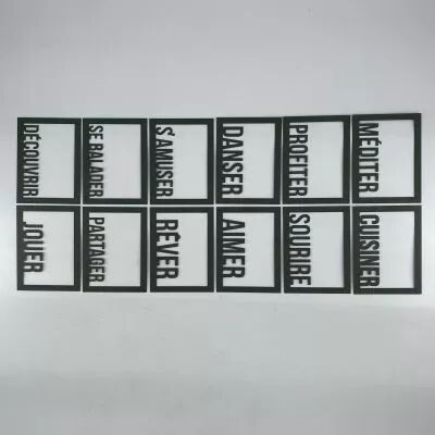 LOT DE 12 CARTES PROJECT LIFE CADRES MOTS DU QUOTIDIEN - VERT