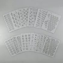 LOT DE 12 CARTES PROJECT LIFE FORMES GEOMETRIQUES - BLANC