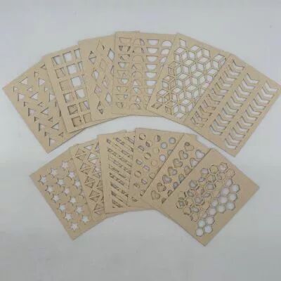 LOT DE 12 CARTES PROJECT LIFE FORMES GEOMETRIQUES - KRAFT CLAIR