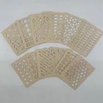 LOT DE 12 CARTES PROJECT LIFE FORMES GEOMETRIQUES - KRAFT CLAIR