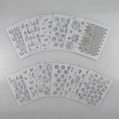 LOT DE 12 CARTES PROJECT LIFE MOTIFS EVIDES - BLANC