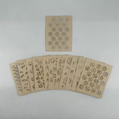 LOT DE 12 CARTES PROJECT LIFE MOTIFS EVIDES - KRAFT CLAIR