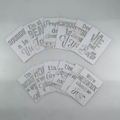 LOT DE 12 CARTES PROJECT LIFE MOTS BASIQUES - BLANC
