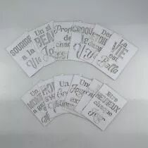 LOT DE 12 CARTES PROJECT LIFE MOTS BASIQUES - BLANC