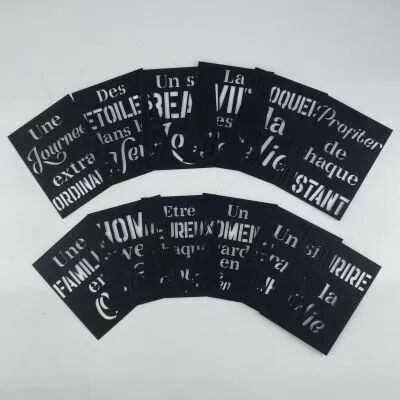 LOT DE 12 CARTES PROJECT LIFE MOTS BASIQUES - NOIR