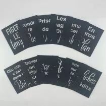 LOT DE 12 CARTES PROJECT LIFE MOTS EVIDES PHOTO - NOIR