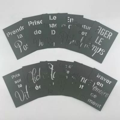 LOT DE 12 CARTES PROJECT LIFE MOTS EVIDES PHOTO - VERT