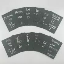 LOT DE 12 CARTES PROJECT LIFE MOTS EVIDES PHOTO - VERT