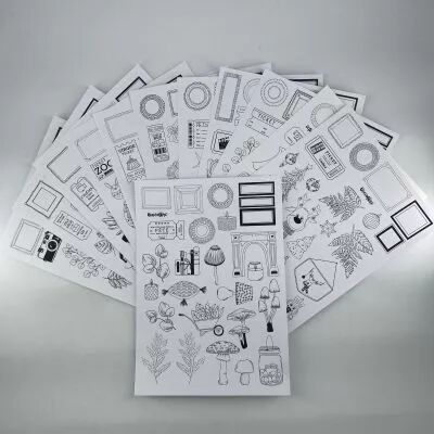 LOT DE 12 FEUILLES ILLUSTRATIONS ET MOIS PROJECT LIFE \ FEE TA VIE\ 