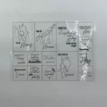 LOT DE 12 FEUILLES TRANSPARENTES PROJECT LIFE \ FEE TA VIE\ 