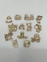 LOT DE 13 EMBELLISSEMENTS CARTON BOIS NOEL