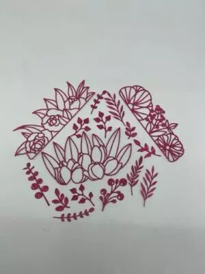LOT DE 15 DECOUPES DANS PAPIER PAILLETTES FUCHSIA