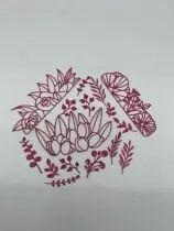 LOT DE 15 DECOUPES DANS PAPIER PAILLETTES FUCHSIA