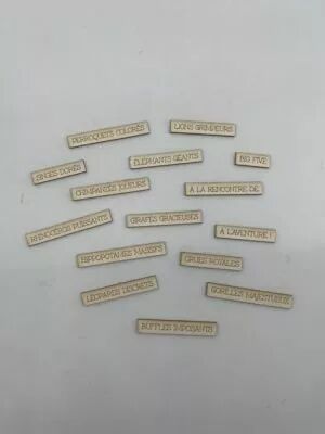 LOT DE 15 MOTS CARTON BOIS ANIMAUX AFRIQUE