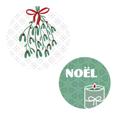 LOT DE 2 BADGES - NOEL