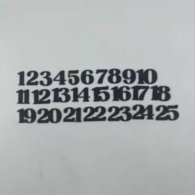 LOT DE 25 DECOUPES CHIFFRES 1,3 CM PAPIER NOIR