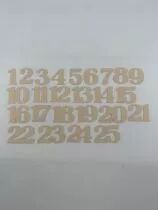 LOT DE 25 DECOUPES CHIFFRES 2,3 CM PAPIER KRAFT CLAIR