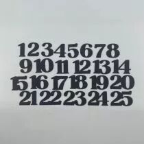 LOT DE 25 DECOUPES CHIFFRES 3,2 CM PAPIER NOIR