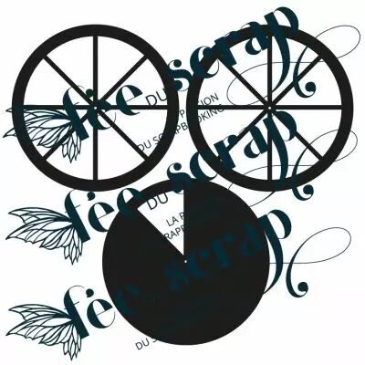 LOT DE 3 DECOUPES NOIR \ ROUE CAMEMBERT\ 