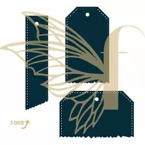 Lot de 3 dies petits tags d�chir�s