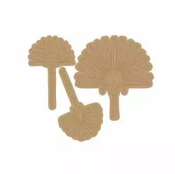 Lot de 3 embellissements bois �ventails