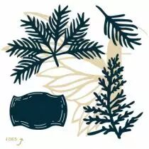 lot de 4 dies feuillages de la for&ecirc;t