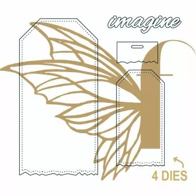 Lot de 4 dies tags d�chir�s - imagine