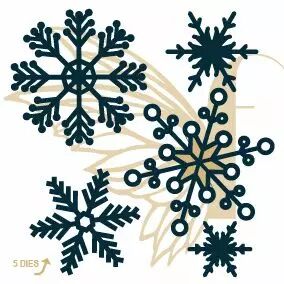 lot de 5 dies flocons