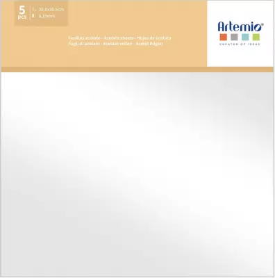 LOT DE 5 FEUILLES TRANSPARENTES 30,5 CM X 30,5 CM 0,18 MM 