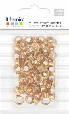 Lot de 50 oeillets 3 mm or