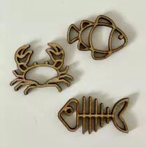 LOT EMBELLISSEMENTS EN BOIS - POISSONS