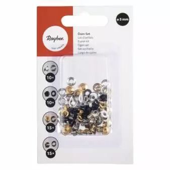 LOT MIXTE OEILLETS EN METAL 0,3MM