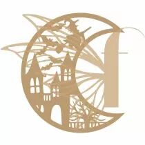 LUNE HALLOWEEN A ACCROCHER MDF 3 MM