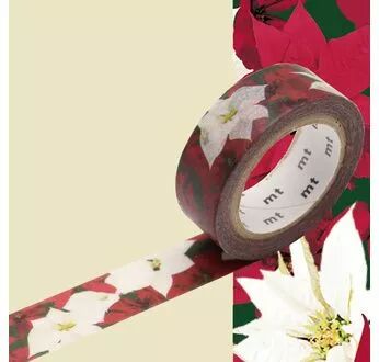 MASKING TAPE Motif rose de noel / poinsettia