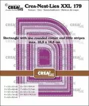 Matrice de coupe Crea-Nest-Lies XXL Cutting Die Rectangle With One Rounded Corner And Little Stripes