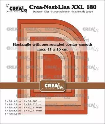 Matrice de coupe Crea-Nest-Lies XXL Cutting Die Rectangle With One Rounded Corner Smooth