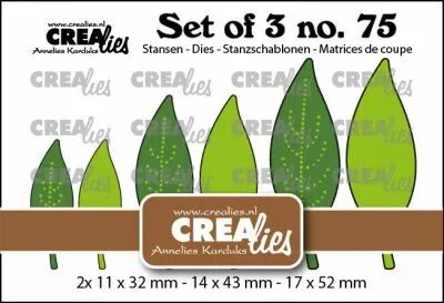 Matrice de coupe Set of 3 no. 75: Solid Leaves 21 with/without dots