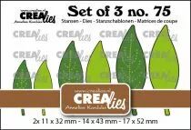 Matrice de coupe Set of 3 no. 75: Solid Leaves 21 with/without dots