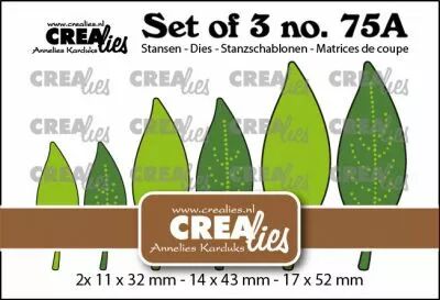 Matrice de coupe Set of 3 no. 75a: Solid Leaves 21 with/without dots (mirror image)