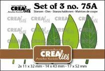 Matrice de coupe Set of 3 no. 75a: Solid Leaves 21 with/without dots (mirror image)